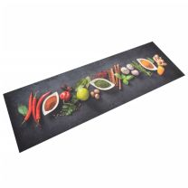  Keukenmat wasbaar kruidenprint 60x180 cm fluweel