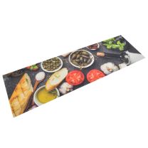  Keukenmat wasbaar wijn- en dinerprint 45x150 cm fluweel
