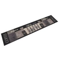  Keukenmat wasbaar koffieprint 60x300 cm fluweel zwart