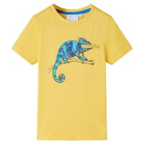 Kindershirt met korte mouwen 92 lichtokerkleurig
