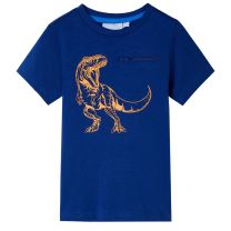 Kindershirt met korte mouwen 128 donkerblauw