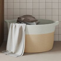  Opbergmand  40x25 cm katoen beige en wit