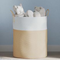  Opbergmand  38x46 cm katoen beige en wit