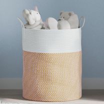  Opbergmand  38x46 cm katoen bruin en wit