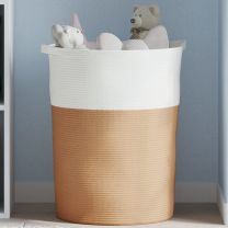  Opbergmand  49x65 cm katoen bruin en wit
