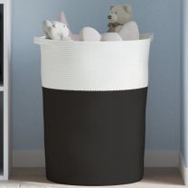  Opbergmand  49x65 cm katoen zwart en wit