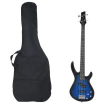  Basgitaar voor beginners elektrisch met tas 4/4 46" blauw zwart