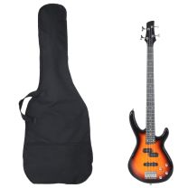  Basgitaar voor beginners elektrisch met tas 4/4 46" bruin zwart