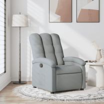  Fauteuil verstelbaar stof lichtgrijs