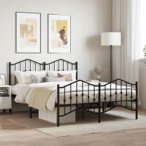  Bedframe met hoofd- en voeteneindemetaal zwart 140x200 cm