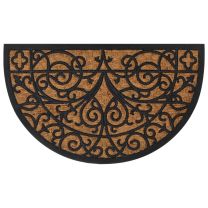  Deurmat halfrond 45x75 cm rubber en kokosvezel