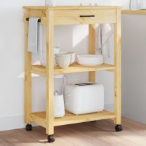  Keukentrolley MONZA 60x40x90 cm massief grenenhout