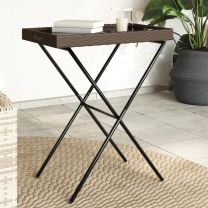  Dienbladtafel inklapbaar 65x40x75 cm poly rattan bruin