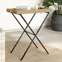  Dienbladtafel inklapbaar 65x40x75 cm poly rattan beige