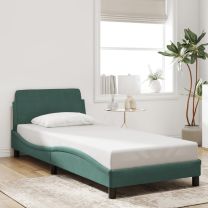Bedframe zonder matras 90x200 cm fluweel donkergroen