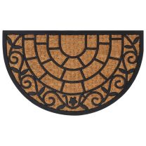  Deurmat halfrond 45x75 cm rubber en kokosvezel