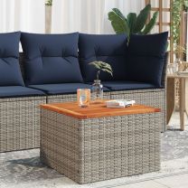  Tuintafel 55x55x37 cm poly rattan en acaciahout grijs