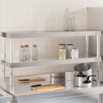  Verhoging voor werktafel 2-laags 110x30x65 cm roestvrij staal