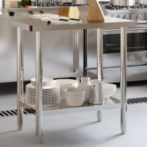  Keukenwerktafel met spatscherm 82,5x55x93 cm roestvrij staal