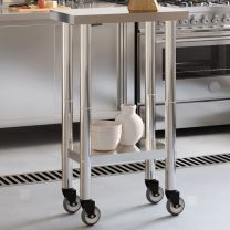  Keukenwerktafel met wielen 55x30x85 cm roestvrij staal