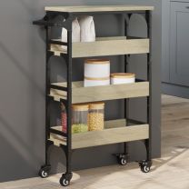  Keukentrolley 53x20x76 cm bewerkt hout sonoma eikenkleurig