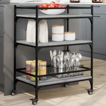  Keukentrolley 65x40x86,5 cm bewerkt hout grijs sonoma eiken
