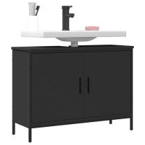  Wastafelkast 80x30x60 cm bewerkt hout zwart