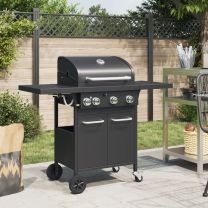  Gasbarbecue met 4 branders gepoedercoat staal zwart