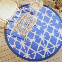  Buitenkleed 160 cm polypropeen blauw en wit