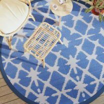  Buitenkleed 200 cm polypropeen blauw en wit