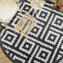  Buitenkleed ARAKIL 200 cm polypropeen wit en zwart