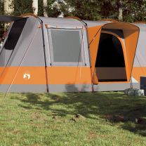  Tunneltent 4-persoons waterdicht grijs en oranje