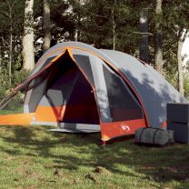  Tent 4-persoons waterdicht grijs en oranje