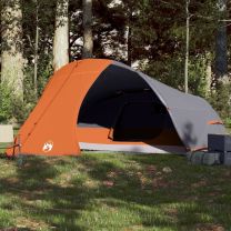 Koepeltent 4-persoons waterdicht grijs en oranje