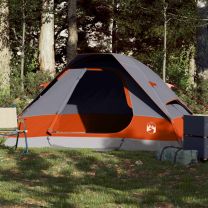  Koepeltent 2-persoons waterdicht grijs en oranje