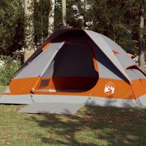  Koepeltent 4-persoons waterdicht grijs en oranje