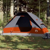  Koepeltent 6-persoons waterdicht grijs en oranje