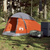  Koepeltent 1-persoons waterdicht grijs en oranje