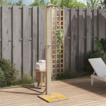  Buitendouche 50x55x224 cm poly rattan en acaciahout beige