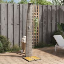  Buitendouche 55x60x224 cm poly rattan en acaciahout grijs