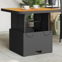  Tuintafel 80x80x71 cm poly rattan en acaciahout zwart