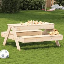  Picknicktafel met zandbak voor kinderen massief grenenhout