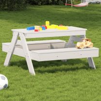  Picknicktafel voor kinderen 88x97x52 cm massief grenenhout wit