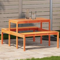  Picknicktafel 110x134x75 cm massief grenenhout wasbruin