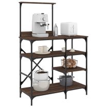  Bakkersrek 90x40x132 cm bewerkt hout en metaal bruin eikenkleur