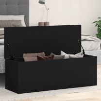  Opbergbox 102x35x35 cm bewerkt hout zwart