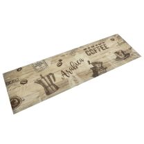  Keukenmat wasbaar koffieprint 45x150 cm fluweel bruin