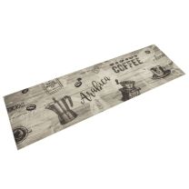  Keukenmat wasbaar koffieprint 45x150 cm fluweel grijs