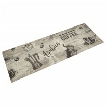  Keukenmat wasbaar koffieprint 60x180 cm fluweel grijs