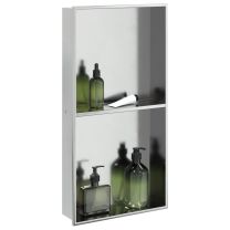  Douchenis 32x62x9 cm roestvrijstaal geborsteld zilverkleurig